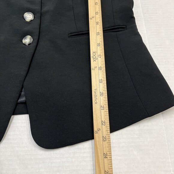 Christian Lacroix Top Womens 8 Black Crepe Strappy Vest Button Front Classic - Picture 4 of 10